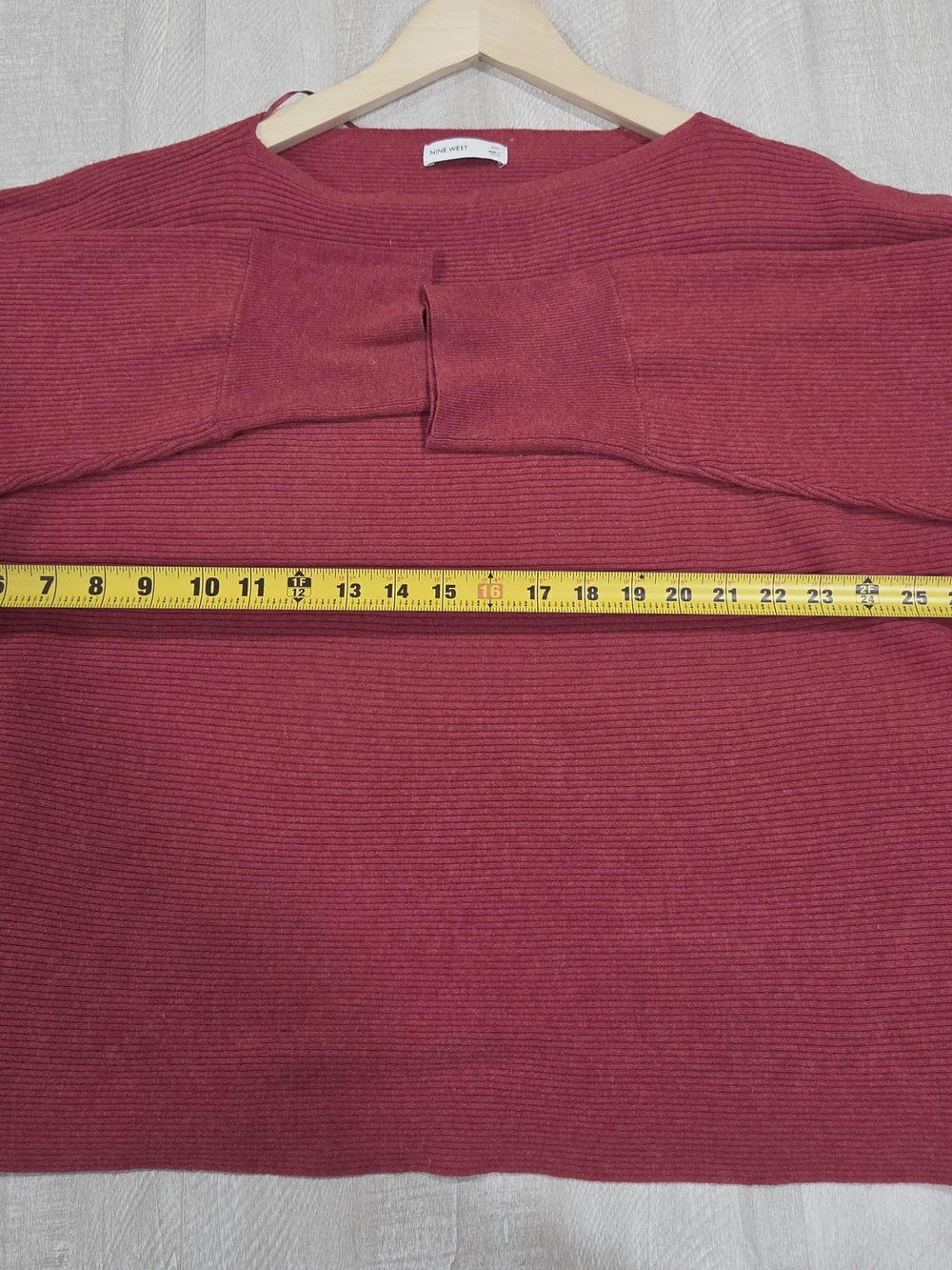 Nine West Ribbed Crewneck Sweater - Raspberry - Picture 5 of 5